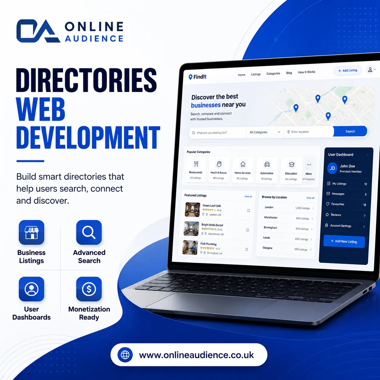 Directory platforms built around search, listings and growth.
